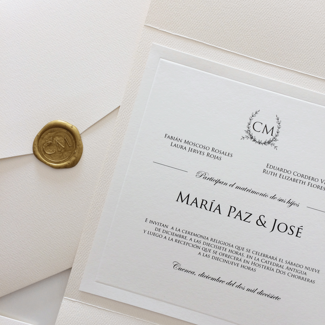 Invitación Monogram Plegable