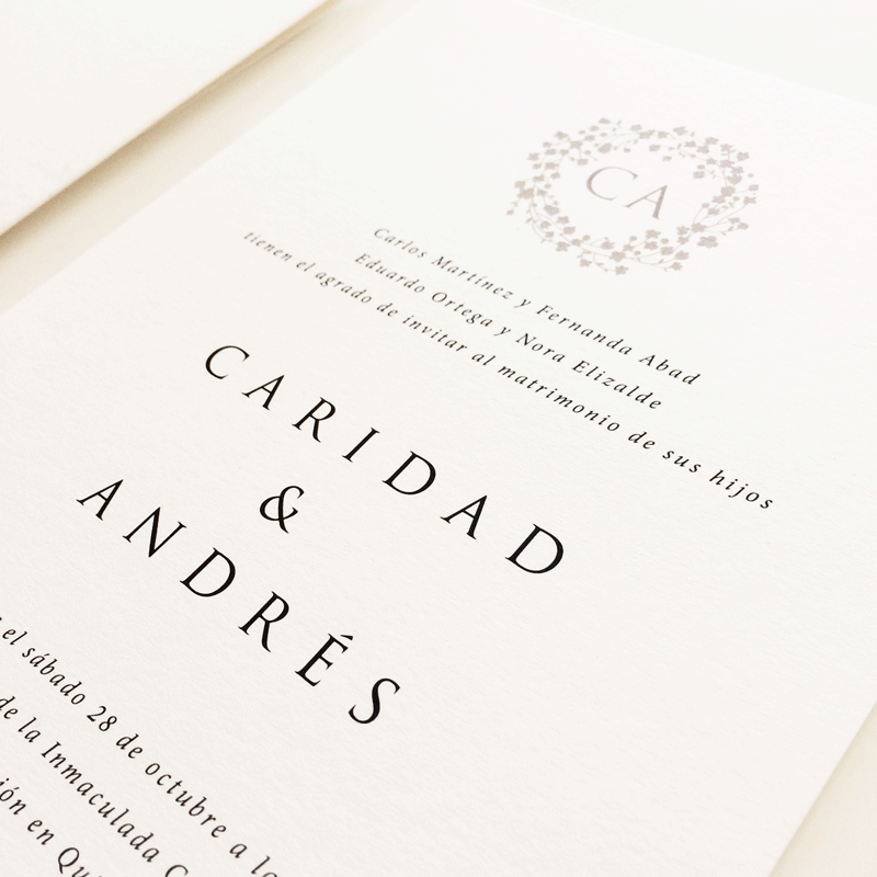 Invitación Monogram Slim