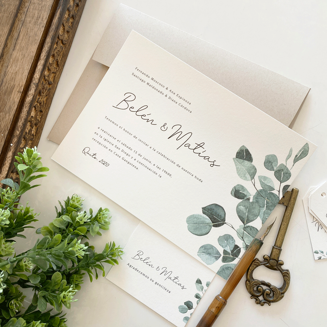 Invitación "Eucalipto Imperial"