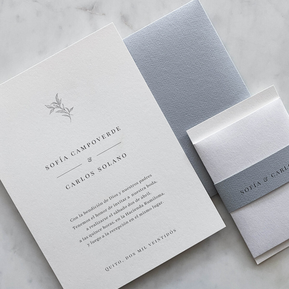 Invitación Bloom Dusty Blue