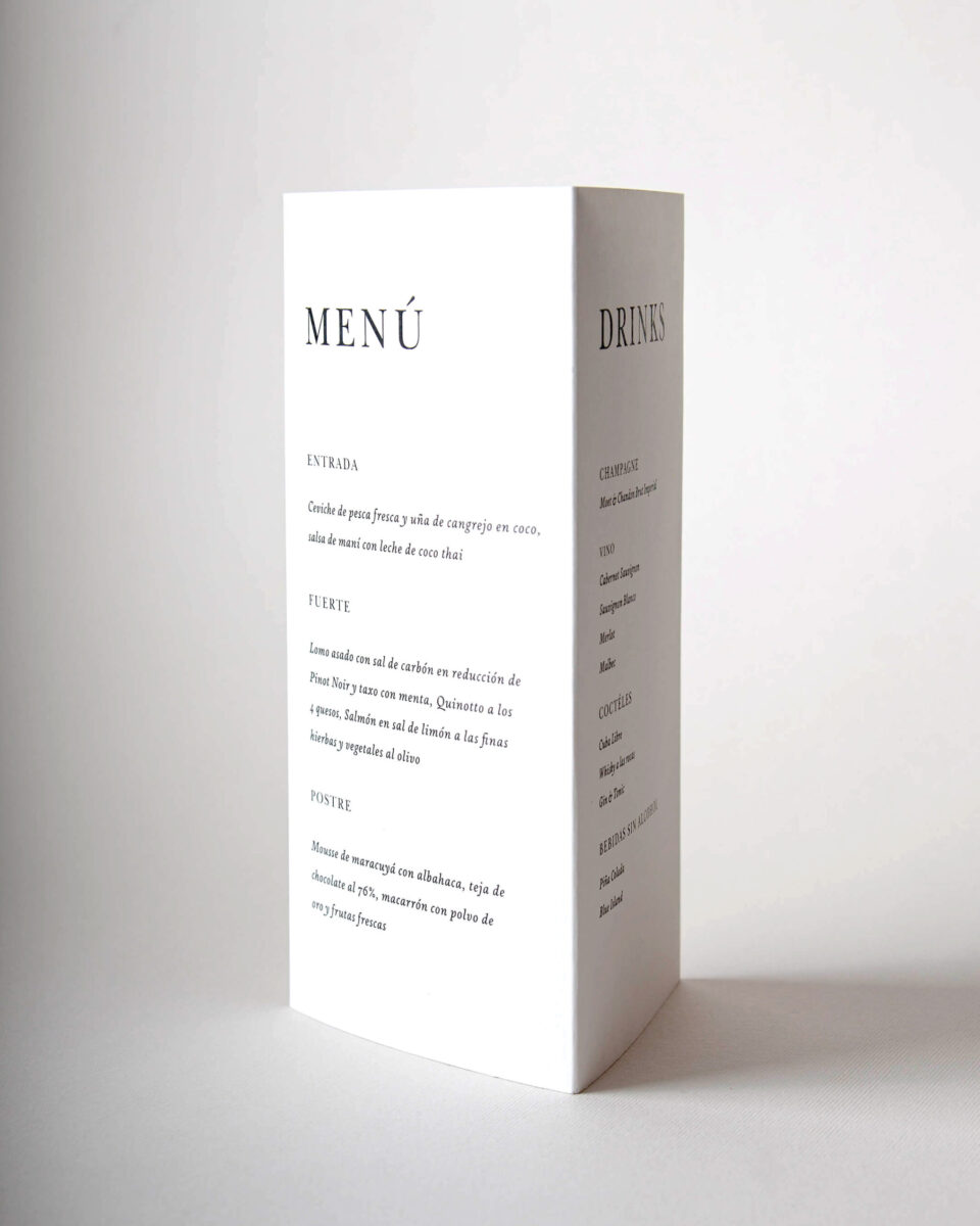 Menú Totem "Serenidad"