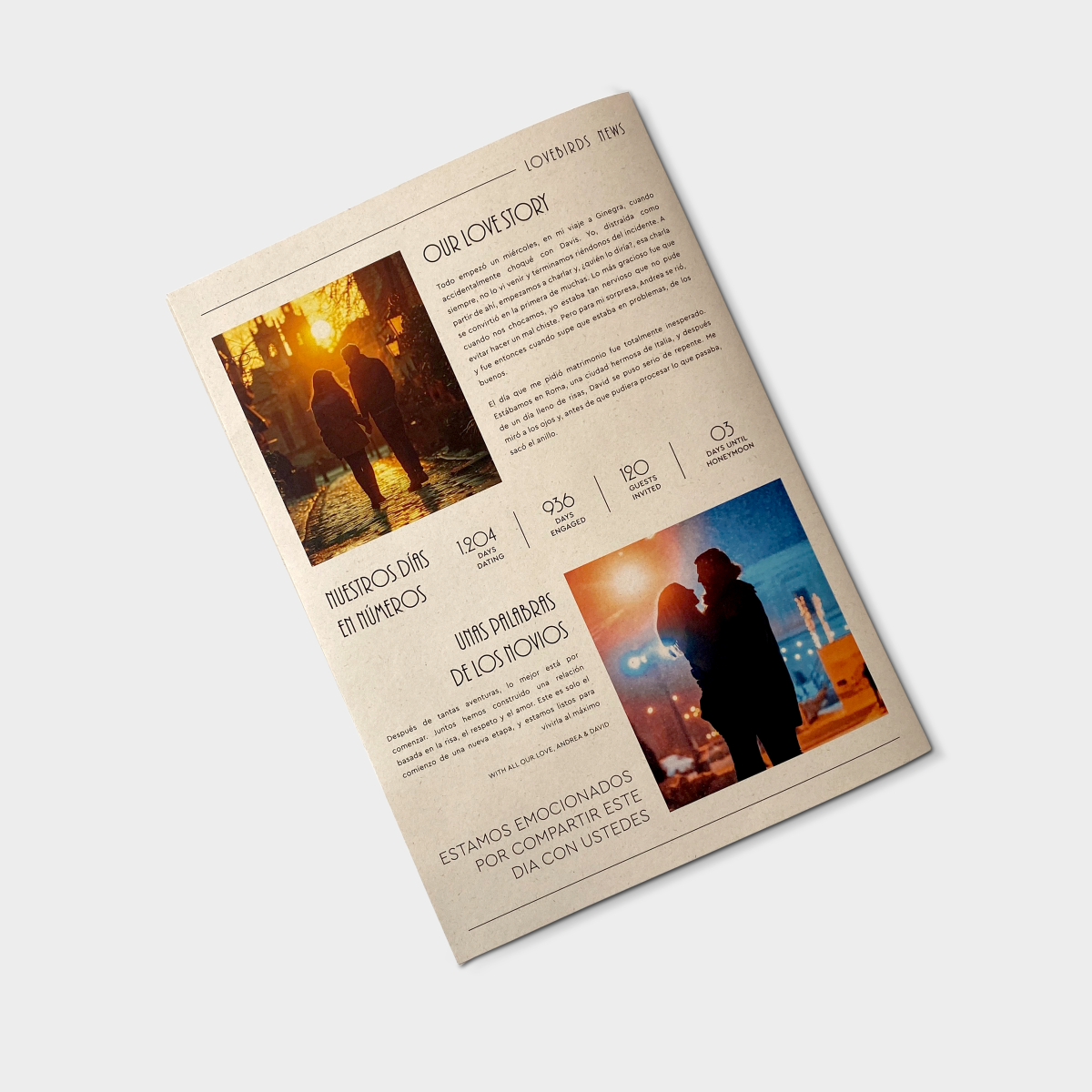 Invitación Good News  "Lovebirds News"