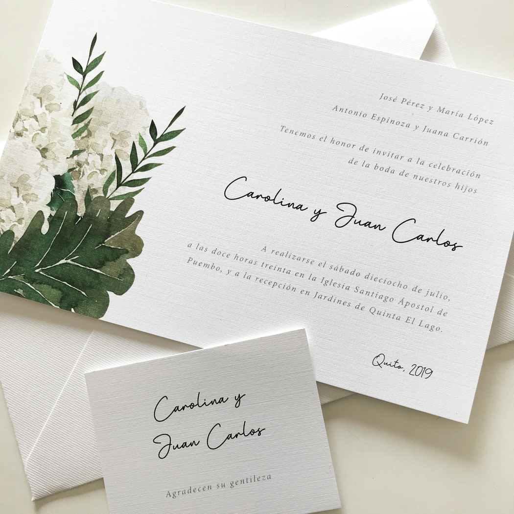 Invitación Spring Hortensias Light